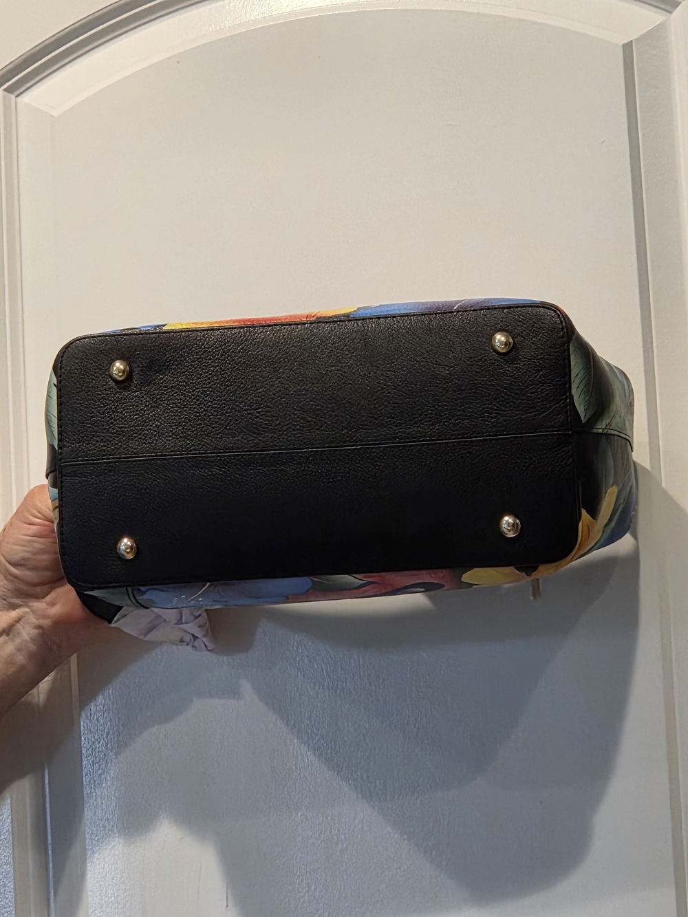 Anuschka Hand Painted Leather Satchel Shoulder Bag Flamingo - Picture 8 of 8